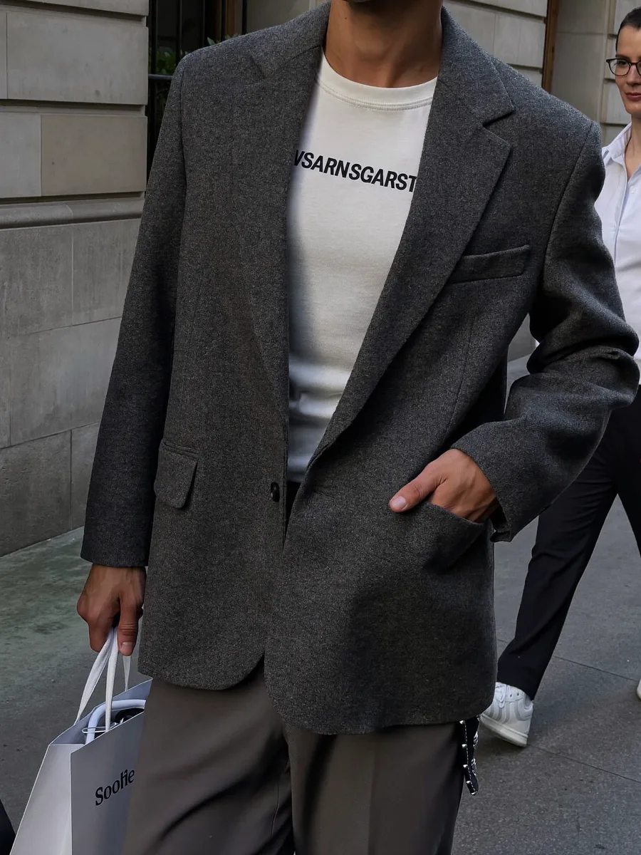 Charcoal Wool Blazer