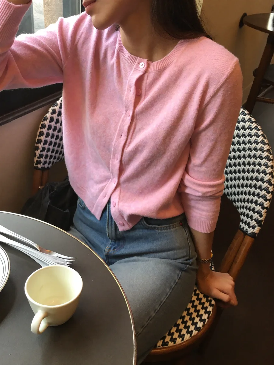 Pink Knit Cardigan